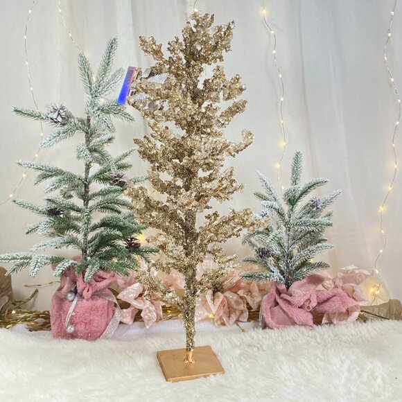 Rachel Zoe Jeweled Cluster Crystal Glass Gold Holiday Christmas Tree 24" New - Picture 10 of 16